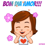 GIF Fofo de Bom Dia Amor com Garotinha Apaixonada 6