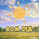 Bom Dia com Sol Animado no Céu – GIF de Bom Dia para WhatsApp 1