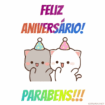 GIF de Parabéns - Gatinhos Fofos desejando Feliz Aniversário 4